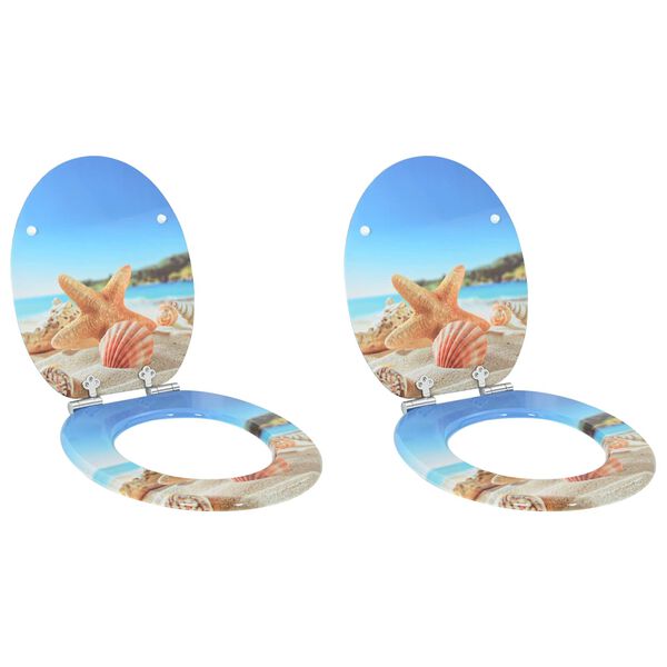 vidaXL WC sete 2 pcs Sj&oacute;r Muschel 44 x 38 cm MDF bor&eth;