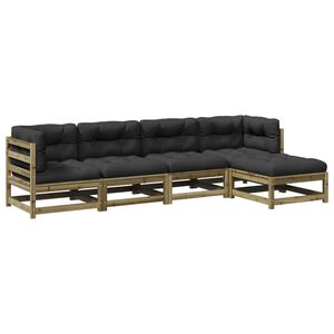 vidaXL 5 Parta Gar&eth;s&oacute;fasett me&eth; Sessum Gagnvarin Fura