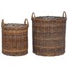 vidaXL Pl&ouml;ntuk&ouml;rfu me&eth; geymslu 2 pcs Br&uacute;nn Lacak Rattan