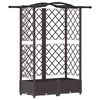 vidaXL H&aelig;kka&eth; be&eth; me&eth; trellis og &thorn;aki Br&uacute;nn 124 x 40 x 126 cm PP