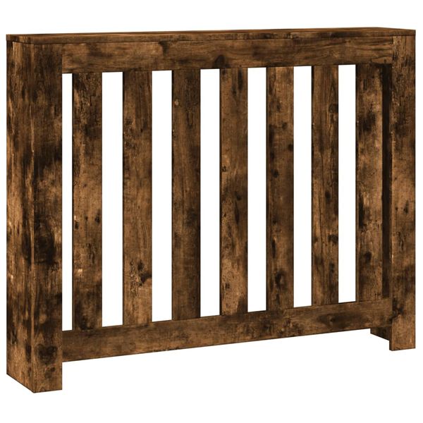 vidaXL Ofnhl&iacute;f Reykt&oacute;na Eik 104x20x82 cm Samsettur Vi&eth;ur