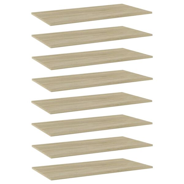 805321 vidaXL Bookshelf Boards 8 pcs Sonoma Oak 80x30x1,5 cm Chipboard