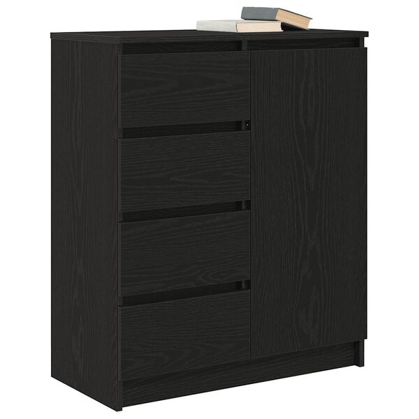 vidaXL skenkur með skúffum Black Oak 71x35x84 cm Engineered Wood
