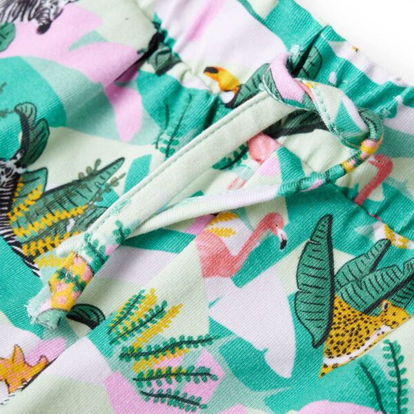 Barnastuttbuxur með Bandi Ljósmyntugrænar 92