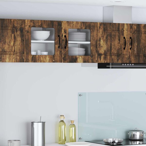 vidaXL Eldh&uacute;s sk&aacute;pur 2 pcs Rau&eth;-eik 40 x 31 x 40 cm Samsettur vi&eth;ur