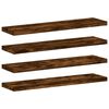 vidaXL Vegghillur 4 stk. Reykt&oacute;na Eik 40x10x1,5 cm Samsettur Vi&eth;ur