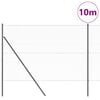 vidaXL Girðingarpóstur Grár 10 x 1,6 m (36 mm net) Stál og PVC
