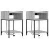 vidaXL Noat&ouml;flu sk&aacute;pur me&eth; hillu 2 pcs Gr&aacute;r Sonoma 40 x 40 x 61 cm