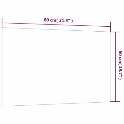 vidaXL Veggfest Segultafla Hvítt 80x50 cm Hert Gler