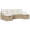vidaXL S&oacute;fasett me&eth; p&uacute;&eth;i 5 pcs p&oacute;l&yacute;rattan