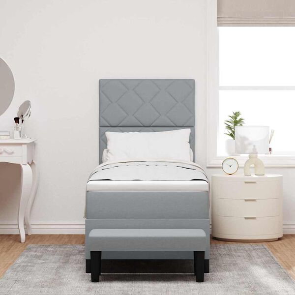 vidaXL Kassi vorinn r&uacute;m me&eth; h&ouml;fu&eth;gafl Lj&oacute;sgr&aacute;r 80 x 200 cm d&uacute;kur