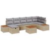 vidaXL Gar&eth;s&oacute;fa sett me&eth; p&uacute;&eth;i 8 pcs Drapplita&eth;ur p&oacute;l&yacute;rattan