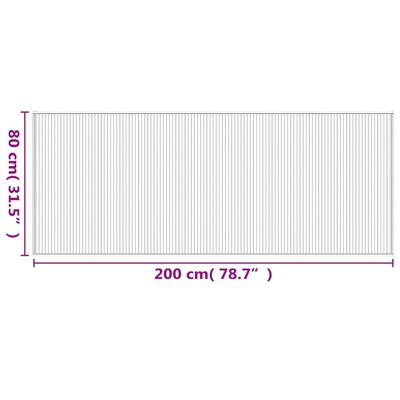 vidaXL Motta Rétthyrnd Svart 80x200 cm Bambus