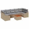 vidaXL Gar&eth;s&oacute;fa sett me&eth; geymslu 8 pcs Beige og lj&oacute;sgr&aacute;r p&oacute;l&yacute;rattan