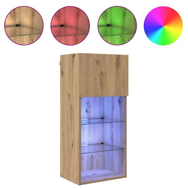 vidaXL Vegghengdur sj&oacute;nvarpssk&aacute;pur Artisan Eik 40,5 x 30 x 90 cm