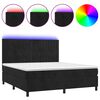 vidaXL H&oacute;lfa&eth; Springr&uacute;m me&eth; D&yacute;nu&LED Svart 180x200 cm Flauel