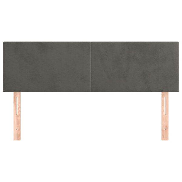 vidaXL Höfðagaflar 2 stk. 72x5x78/88 cm DökkGrátt Flauel
