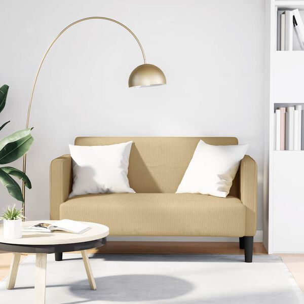vidaXL Loveseat S&oacute;fi Gr&aelig;ngr&aacute;r 109 cm corduroy D&uacute;kur