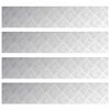 vidaXL Stigaplata R&eacute;tthyrningur 4 pcs Silfur 100 x 20 cm &Aacute;l