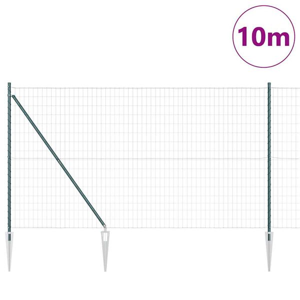 vidaXL Gir&eth;ing me&eth; p&oacute;st Gr&aelig;nn 1,6 x 10 m St&aacute;l og PVC