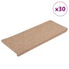 vidaXL Stigamottur Sj&aacute;lfl&iacute;mandi 30 stk Beige 65x24,5x3,5 cm
