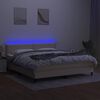 vidaXL H&oacute;lfa&eth; Springr&uacute;m me&eth; D&yacute;nu&LED kremi 180x200cm Tauefni