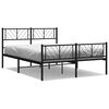 vidaXL R&uacute;mgrind &uacute;r M&aacute;lmi me&eth; H&ouml;fu&eth;gafli & F&oacute;tagafli Sv&ouml;rt 135x190 cm