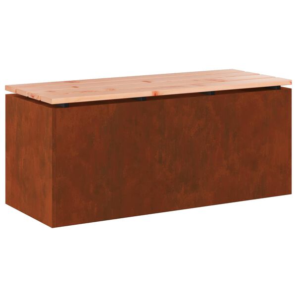 vidaXL Gar&eth;bekkur Rusty 100 x 40 x 43 cm Ve&eth;ra&eth; st&aacute;l