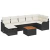 vidaXL Gar&eth;s&oacute;fa sett me&eth; p&uacute;&eth;i me&eth; geymslu 8 pcs Svartur Poly rattan