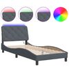 vidaXL R&uacute;mgrind me&eth; LED &aacute;n D&yacute;nu D&ouml;kkgr&aacute;r 90x190 cm Flauel