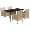 vidaXL 5 Hluta Gar&eth;bor&eth;sett me&eth; Sessum Drappa&eth; P&oacute;l&yacute;rattan