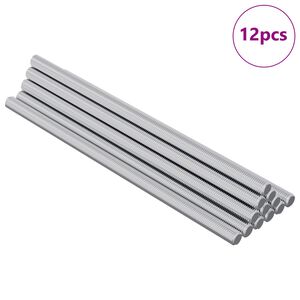 vidaXL &THORN;r&yacute;stistangir 12 pcs Silfur 6 x 135 mm St&aacute;l