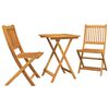 vidaXL Gar&eth; Bistro Set 3 pcs Br&uacute;nn Hrein akas&iacute;utr&eacute;
