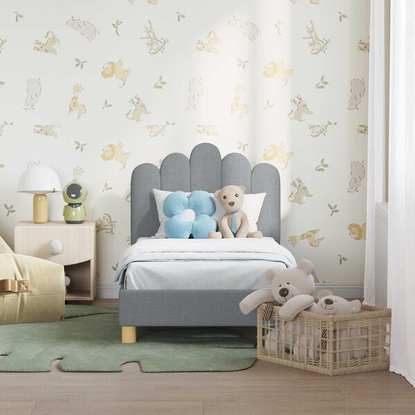 vidaXL R&uacute;mrammi fyrir litla krakka me&eth; h&ouml;f&eth;ahimni Lj&oacute;sgr&aacute;r 70 x 140 cm