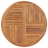 vidaXL Bor&eth;plata Gegnheill Tekkvi&eth;ur Hringlaga 2,5 cm 90 cm