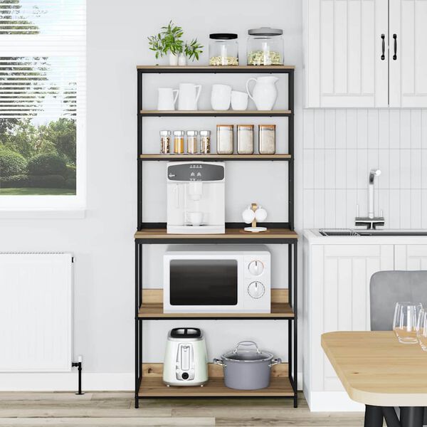 vidaXL Eldh&uacute;s hillu Artisan Eik 80 x 40 x 168 cm Samsettur vi&eth;ur