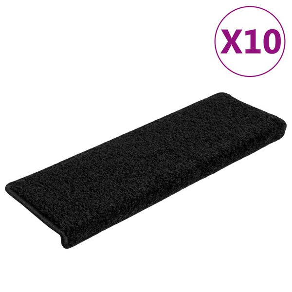 vidaXL Stigamottur 10 stk 65x21x4 cm svartar rétthyrndar brúnir