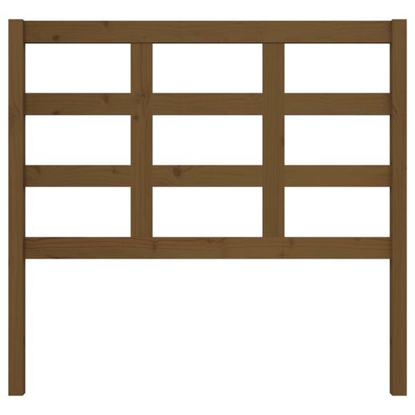 vidaXL Höfðagafl fyrir Rúm Hunangsbrún 105,5x4x100 cm Gegnheil Fura