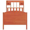 vidaXL Rúmgrind með Bókahillu án Dýnu Vaxbrún 100x200 cm Gegnheil Fura