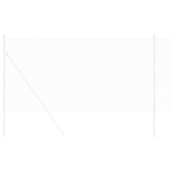 vidaXL Hexagon gir&eth;ing Silfur 0,6 x 50 m Sinkh&uacute;&eth;a&eth; st&aacute;l