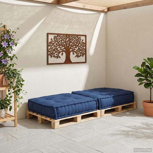 vidaXL Modular s&oacute;fa eining Indigo 70 x 70 x 36 cm d&uacute;kur