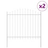 vidaXL Gar&eth;hefti 2 pcs Hv&iacute;tt 170 x 165 cm Dufth&uacute;&eth;a&eth; st&aacute;l