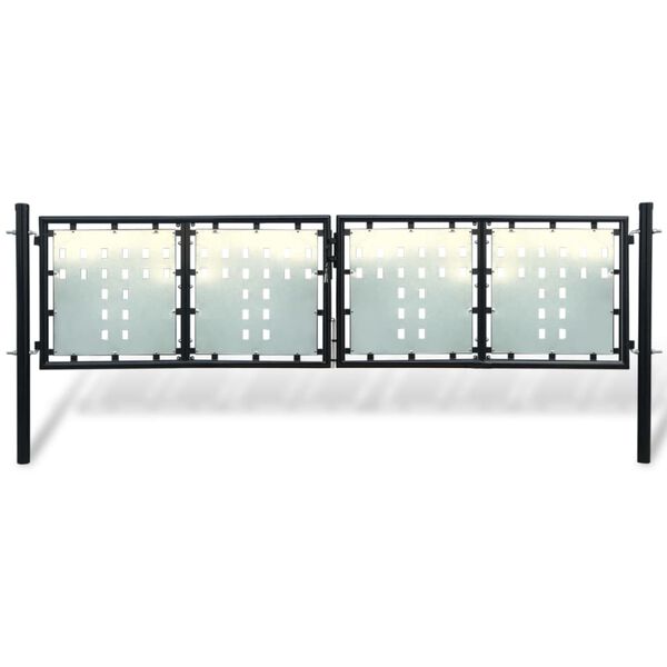 vidaXL Svart Girðingarhlið með einni hurð 300x100 cm