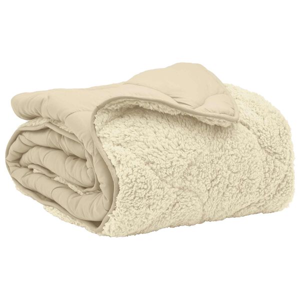 vidaXL Vetrar s&aelig;ng Rj&oacute;malitur 220 x 240 cm Microfiber og Teddy f&oacute;&eth;ri&eth;