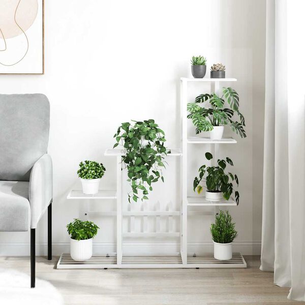 vidaXL 5H&aelig;&eth;a Bl&oacute;mastandur 94,5x25x88 cm Hv&iacute;tur M&aacute;lmur