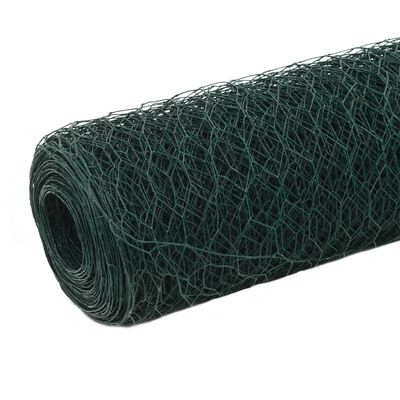 vidaXL Girðingarnet PVC Húðað Stál 25x1,5 m Grænt