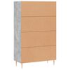 vidaXL Hár Skápur Steypugrár 69,5x31x115 cm Samsettur Viður