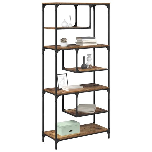 vidaXL B&oacute;kahilla Gamalt vi&eth;ur 81 x 36 x 176 cm Samsettur vi&eth;ur