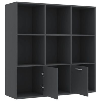 801118 vidaXL Book Cabinet Grey 98x30x98 cm Chipboard