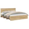 vidaXL Ramsv&iacute;k me&eth; h&ouml;fu&eth;gafl Sonoma Eik 180 x 200 cm Samsettur vi&eth;ur